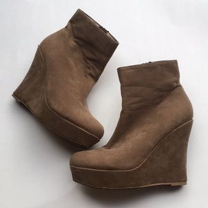 Suede Wedge Booties